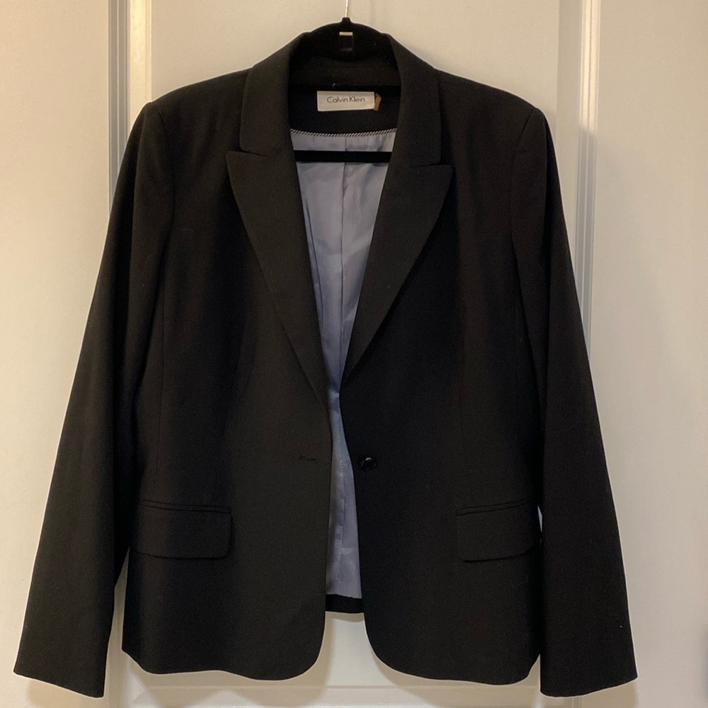Calvin Klein Women’s One Button Black Blazer